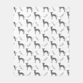 Blauw Italiaans grijshondenhok en huispasnaam Fleece Deken (Voorkant)