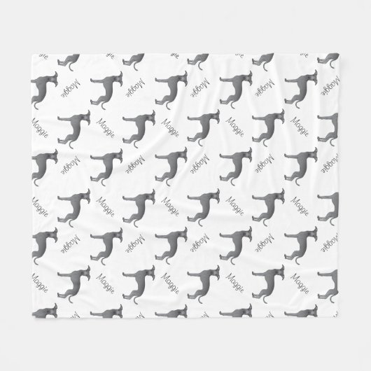 Blauw Italiaans grijshondenhok en huispasnaam Fleece Deken (Voorkant (Horizontaal))