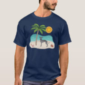Blauw Italiaans kruit bij tropisch zomerstrand T-shirt (Voorkant)