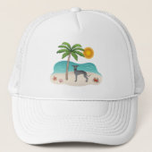 Blauw Italiaans kruit bij tropisch zomerstrand Trucker Pet (Voorkant)