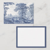 Blauw Italiaans landschap 1600s Notitiekaartje (Voorkant / Achterkant)
