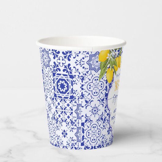 Blauw Italiaans Main Squeeze Vrijgezellenfeest Cit Papieren Bekers (Rechts)