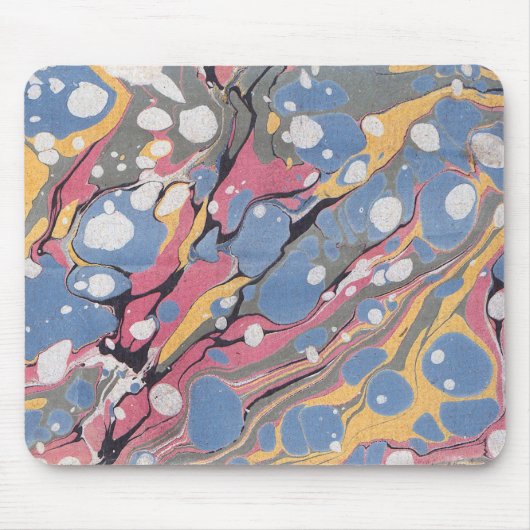 Blauw Italiaans marmerpatroon Muismat (Voorkant)