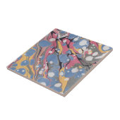 Blauw Italiaans marmerpatroon Tegeltje (Zijkant)