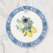 Blauw Italiaans Mediterraans bruidsdouche bedankt Bedankjes Labels (Achterkant)