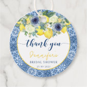 Blauw Italiaans Mediterraans bruidsdouche bedankt Bedankjes Labels (Voorkant)