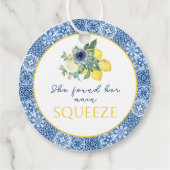 Blauw Italiaans Mediterraans bruidsfeest bedankt Bedankjes Labels (Achterkant)