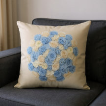 Blauw & Ivoor Bloemmotief