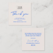 Blauw & Ivoor Eenvoudig Bedrijf Dank u Invoegen Vierkante Visitekaartje (Voorkant / Achterkant)