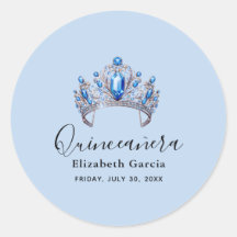 Blauw & Ivoor Floral Quinceañera