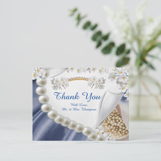 Blauw, ivoor, groen, gouden zijde en zijkant Y-Bri Briefkaart (Staand voorkant)