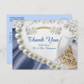 Blauw, ivoor, groen, gouden zijde en zijkant Y-Bri Briefkaart (Voorkant / Achterkant)