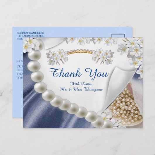 Blauw, ivoor, groen, gouden zijde en zijkant Y-Bri Briefkaart (Voorkant / Achterkant)