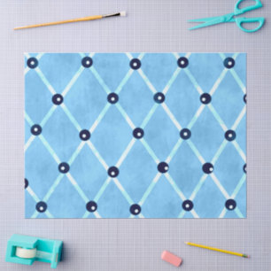 Blauw Ivoor Lattice Studs Funky Patroon Decoupage Tissuepapier