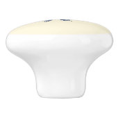 Blauw Ivoor Toile Peony Detail Keramische Knop (Zijkant)