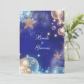 Blauw ivoor trouw verlovings #2 kaart (Staand voorkant)