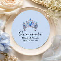 Blauw & Ivoorkleurig Bloem Quinceañera