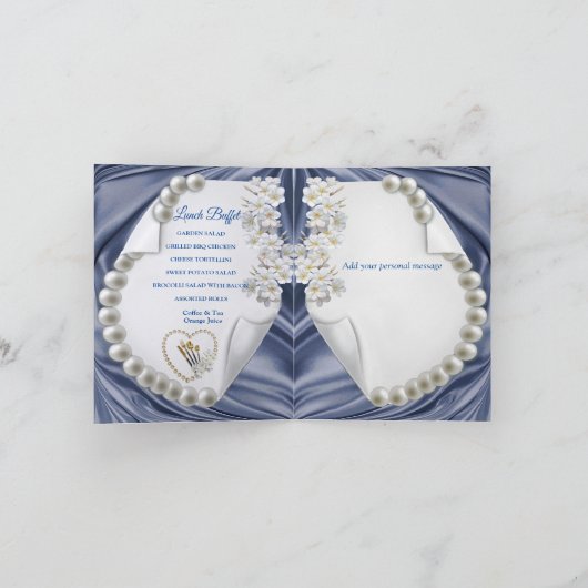 Blauw, Ivoorkust, groen, gouden zijde en parels (Binnen)