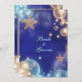 Blauw ivoren trouw verlovings #2 kaart (Voorkant / Achterkant)