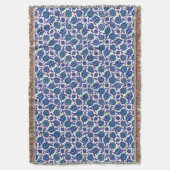Blauw Iznik Bloempatroon Deken (Voorkant Verticaal)