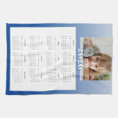 Blauw Jaar 2026 Aangepaste Fotokalender Keukenhand Theedoek (Horizontaal)