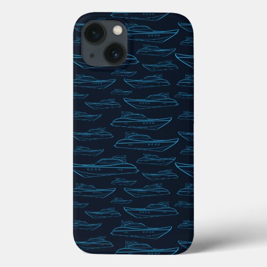 Blauw jacht patroon Case-Mate iPhone case (Achterkant)