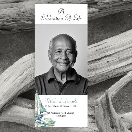 Blauw jacht viering van het leven fotokaart kaart