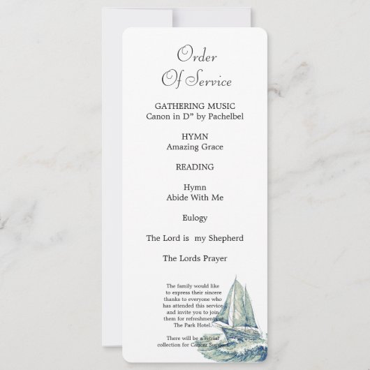 Blauw jacht viering van het leven fotokaart kaart (Achterkant)