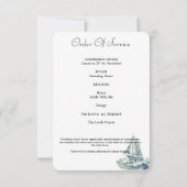 Blauw jacht viering van het leven fotokaart kaart (Achterkant)