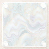  blauw jade Paarse stenen agaat plak Glazen Onderzetter (Achterkant)