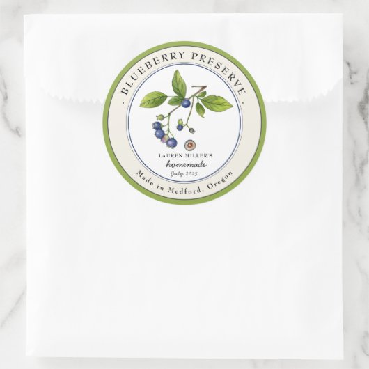  blauw Jam Jar Canning label (Tas)