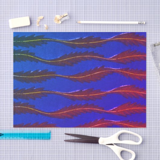 BLAUW JAPANESE WOODBLOCK-weefsel Tissuepapier (Craft)