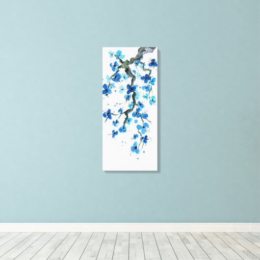 Blauw Japans blad afdrukken (Insitu (Houten vloer))
