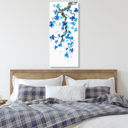 Blauw Japans blad afdrukken (Insitu (Slaapkamer))
