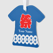 Blauw Japans festival maakt een deklaag Ornament (voorkant)