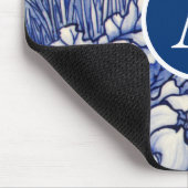 BLAUW JAPANS FLORAL DESIGN DIY INITIAAL Mousepad Muismat (Hoek)