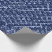 Blauw Japans geometrisch naadloos patroon Cadeaupapier (Hoek)