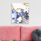 Blauw Japans Kunstbos Ukiyo-E Canvas Afdruk (Insitu (Woonkamer))