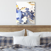  Blauw Japans Kunstbos Ukiyo-E Canvas Afdruk (Insitu (Slaapkamer))