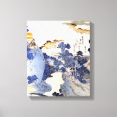  Blauw Japans Kunstbos Ukiyo-E Canvas Afdruk (Voorkant)