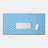 Blauw Japans Patroon  Bureaumat (Keyboard & Muis)