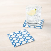 Blauw Japans patroon waterverf Kartonnen Onderzetters (Insitu)