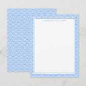 Blauw Japans Seigaiha Pattern Notitiekaartje (Voorkant / Achterkant)