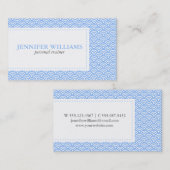 Blauw Japans Seigaiha Pattern Visitekaartje (Voorkant / Achterkant)