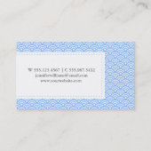 Blauw Japans Seigaiha Pattern Visitekaartje (Achterkant)