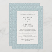 Blauw Japans Seigaiha Wave Pattern Weddenschap Kaart (Voorkant / Achterkant)