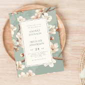 Blauw | Japanse kersenbloesem bruiloft Kaart