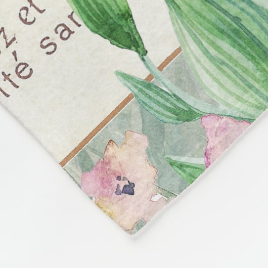  blauw Jay Bird Roze Rose Floral Collage Fleece Deken (Hoek)