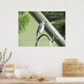 Blauw Jay Foto Inspirerend Quote Poster (Keuken)