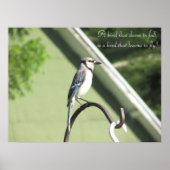 Blauw Jay Foto Inspirerend Quote Poster (Voorkant)